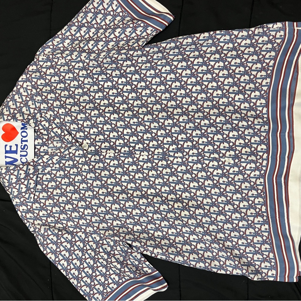 Christian Dior Oblique short sleeve silk shirt